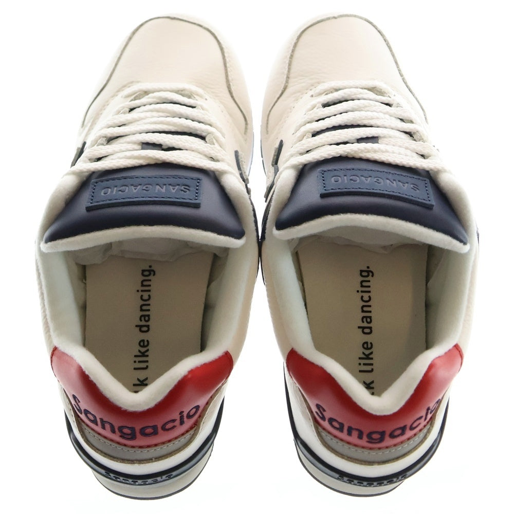 Sangacio(サンガッチョ) にゅ～ず TRICOLOR トリコロール レザーローカットスニーカー レディース ホワイト/ブルー/レッド US5.5/23.5cm