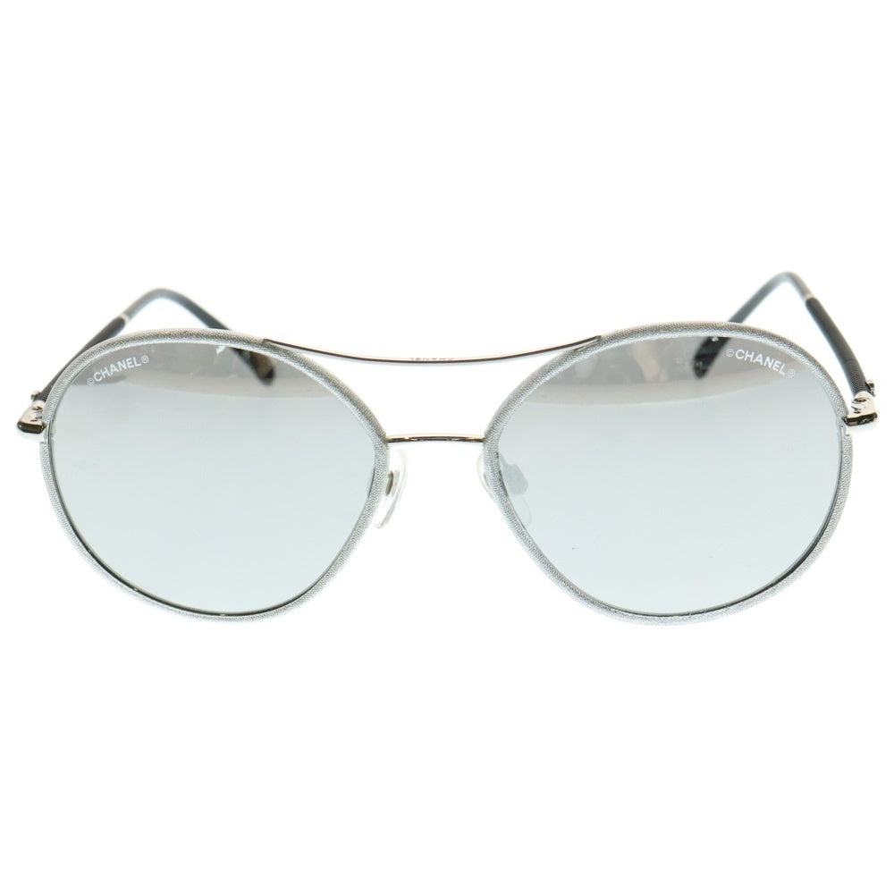 CHANEL(シャネル) オーバルフレーム ティアドロップ カラーレンズ サングラス 眼鏡 ブラック/シルバー 4228-Q