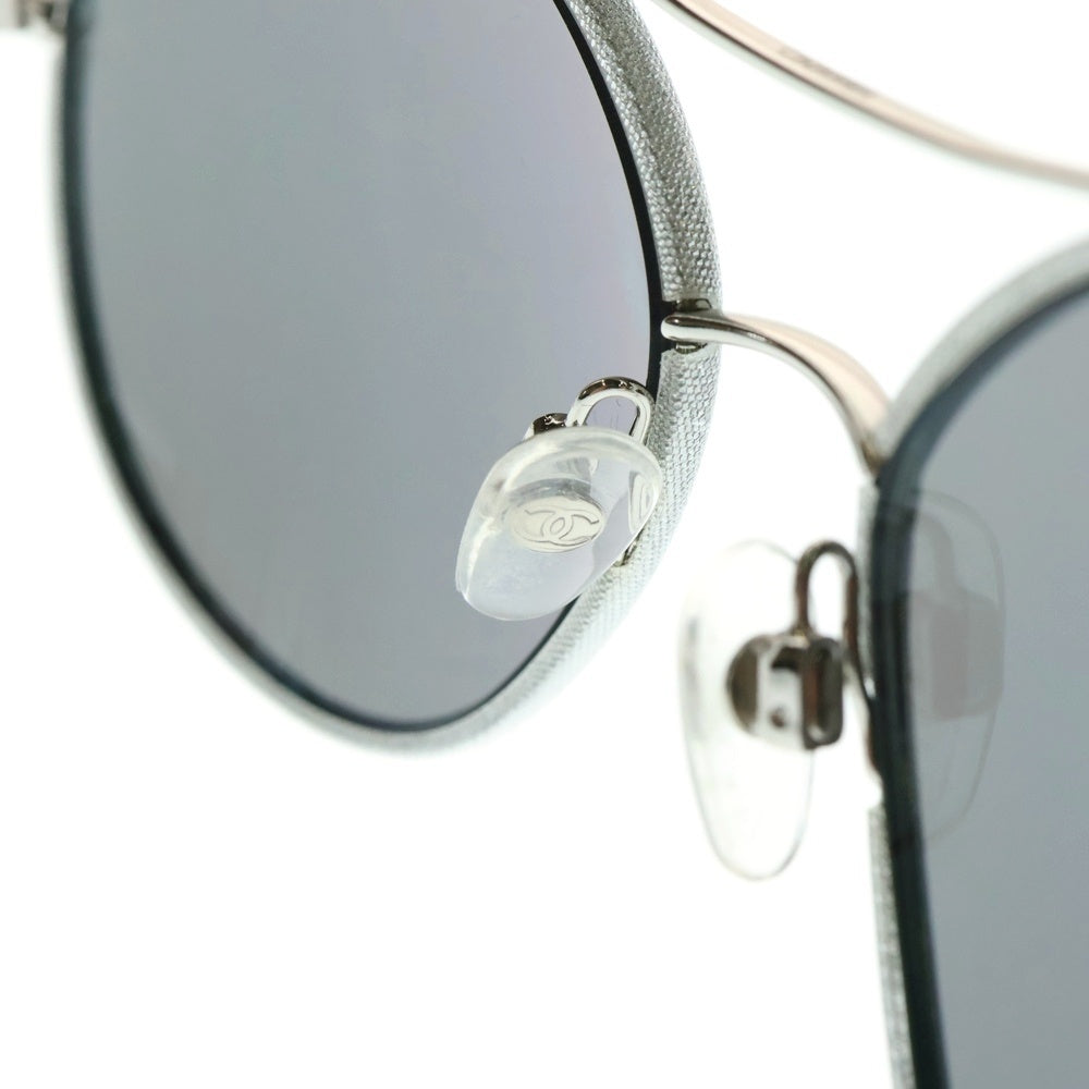 CHANEL(シャネル) オーバルフレーム ティアドロップ カラーレンズ サングラス 眼鏡 ブラック/シルバー 4228-Q