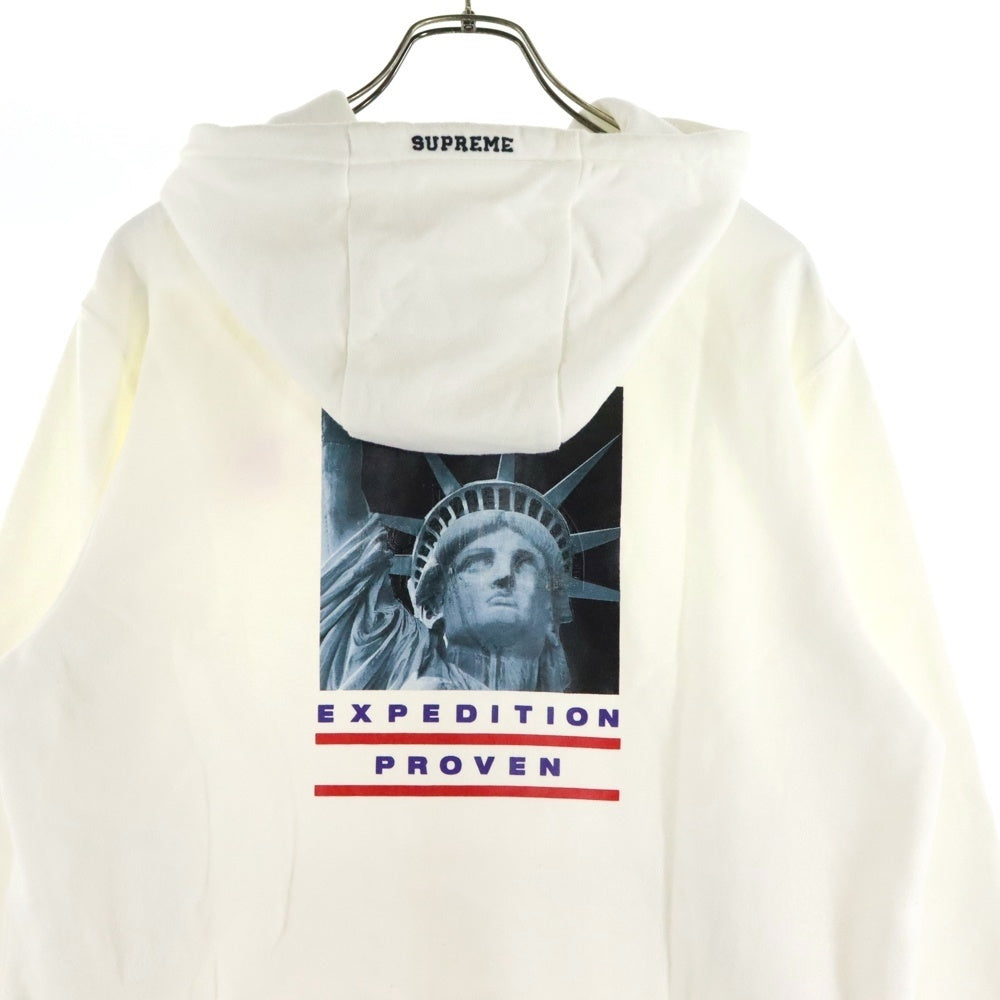SUPREME(シュプリーム) ×THE NORTH FACE 19AW Statue of Liberty Hooded Sweatshirt バックプリント プルオーバースウェットパーカー フーディ ホワイト NT61906I