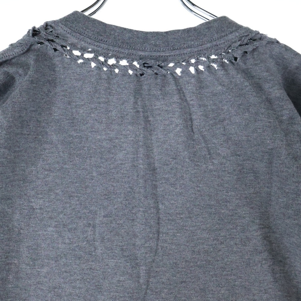 NUMBER (N)INE(ナンバーナイン) 07SS ジョージ期 編み込みデザイン コットン クルーネック 半袖Tシャツ カットソー グレー