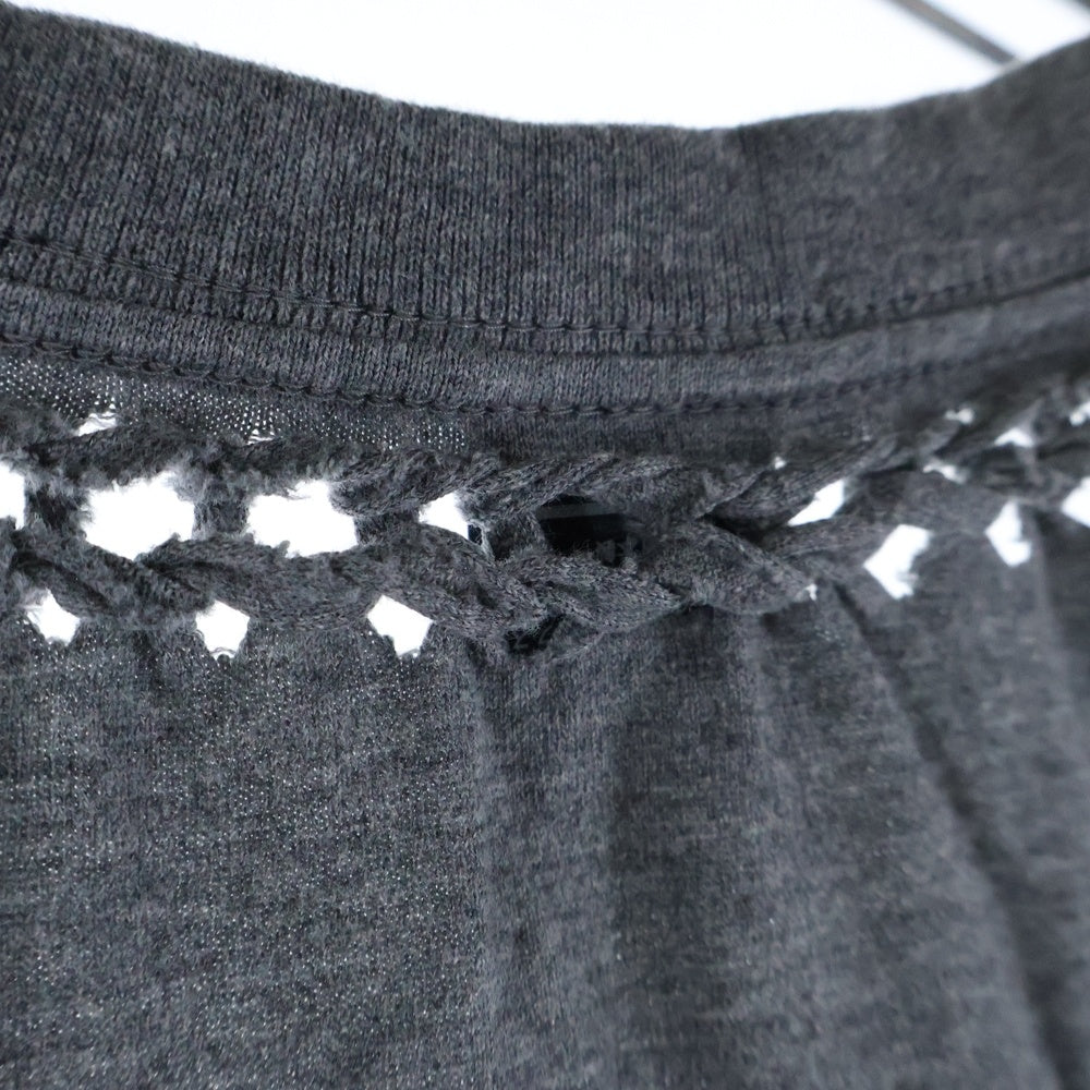 NUMBER (N)INE(ナンバーナイン) 07SS ジョージ期 編み込みデザイン コットン クルーネック 半袖Tシャツ カットソー グレー