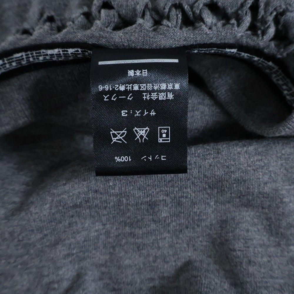 NUMBER (N)INE(ナンバーナイン) 07SS ジョージ期 編み込みデザイン コットン クルーネック 半袖Tシャツ カットソー グレー