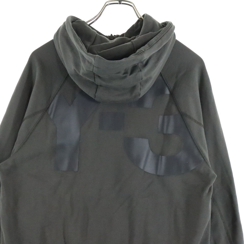 Y-3(ワイスリー) バッグロゴプリント ジップアップ スウェット パーカー グレー CG0535