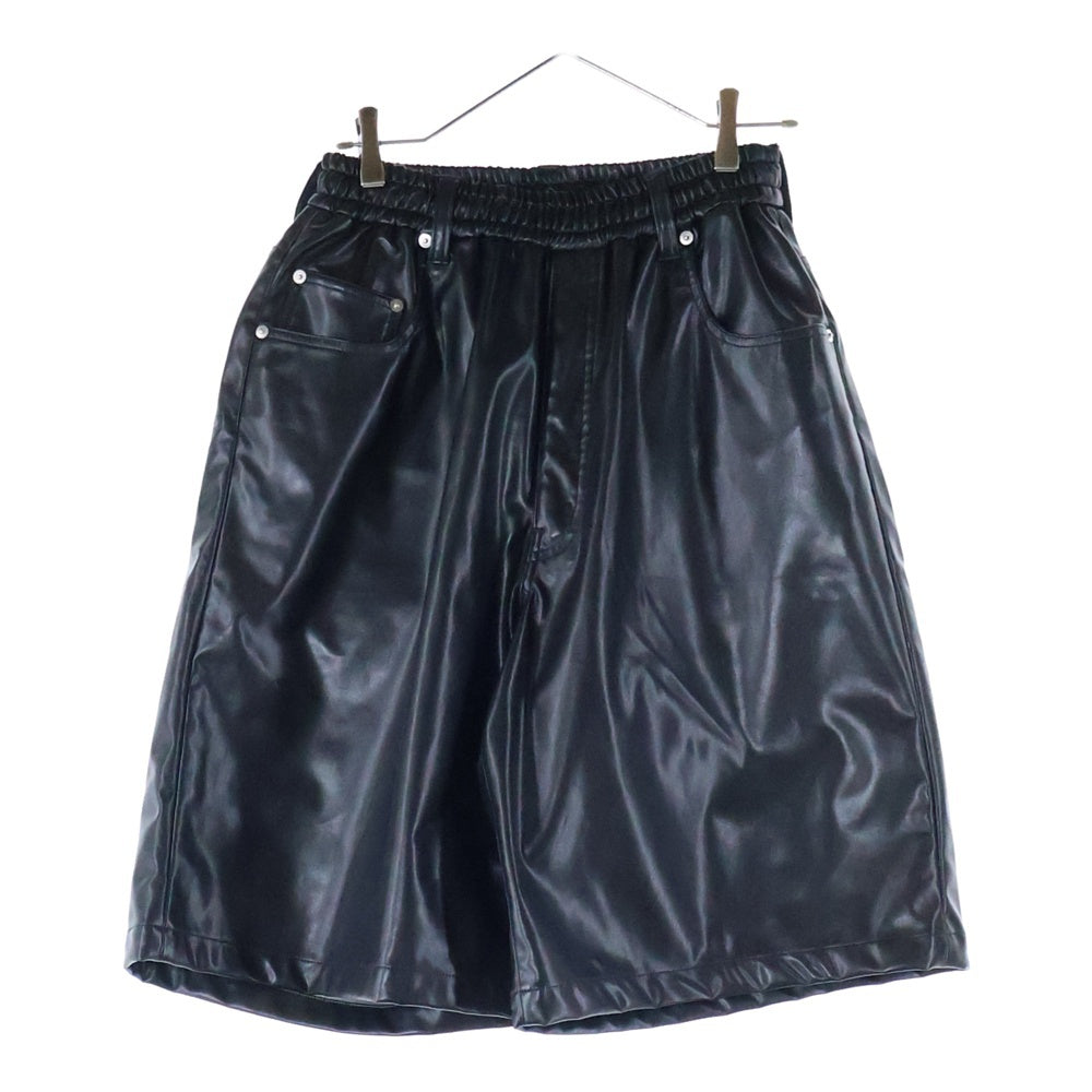 COOTIE PRODUCTIONS(クーティー プロダクションズ) 24AW FAUX LEATHER 5 POCKET WIDE EASY SHORTS フェイクレザー 5ポケット ワイド イージー ショーツ ハーフパンツ ブラック