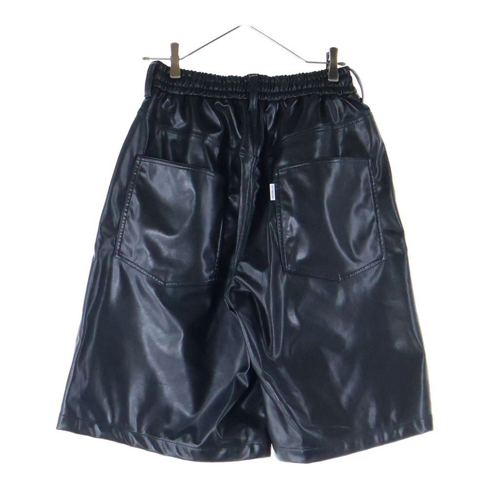 COOTIE PRODUCTIONS(クーティー プロダクションズ) 24AW FAUX LEATHER 5 POCKET WIDE EASY SHORTS フェイクレザー 5ポケット ワイド イージー ショーツ ハーフパンツ ブラック