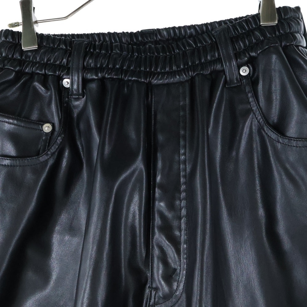 COOTIE PRODUCTIONS(クーティー プロダクションズ) 24AW FAUX LEATHER 5 POCKET WIDE EASY SHORTS フェイクレザー 5ポケット ワイド イージー ショーツ ハーフパンツ ブラック