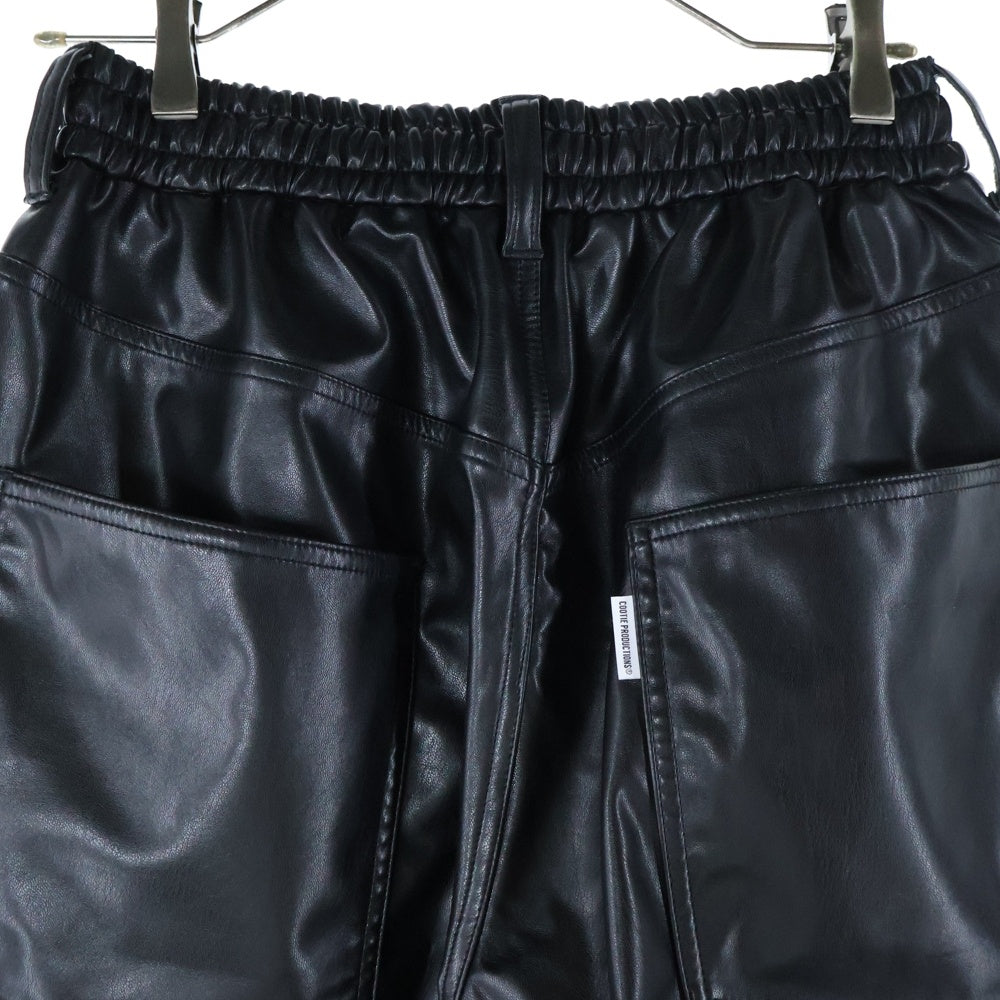 COOTIE PRODUCTIONS(クーティー プロダクションズ) 24AW FAUX LEATHER 5 POCKET WIDE EASY SHORTS フェイクレザー 5ポケット ワイド イージー ショーツ ハーフパンツ ブラック