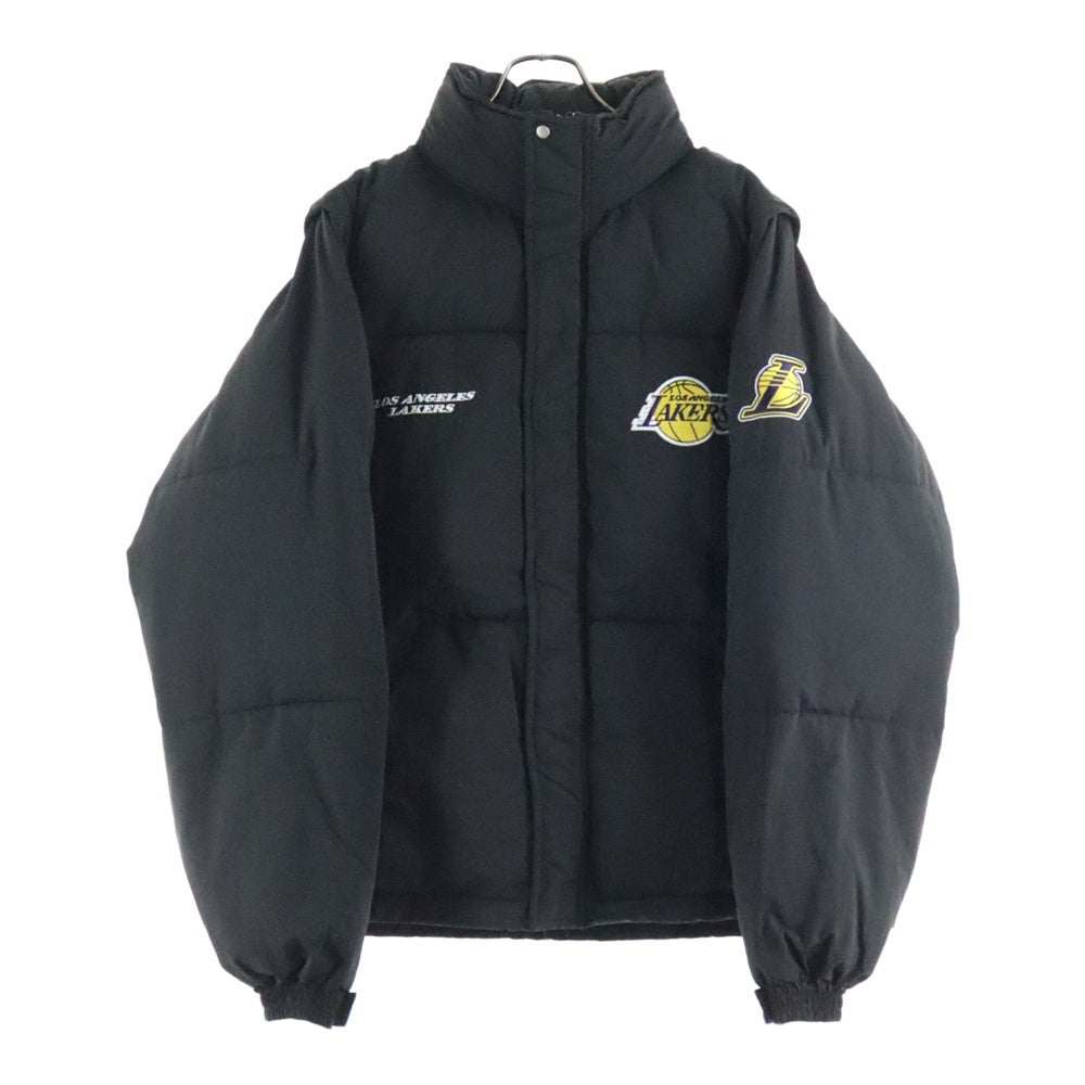 NO BRAND(ノーブランド) MONO-MART NBA LAKERS モノマート エヌビーエー レイカーズ オーバーサイズ ナイロンパディングジャケット ブラック JK1042