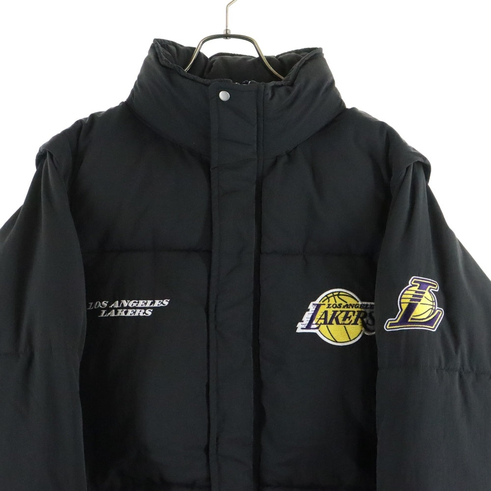 NO BRAND(ノーブランド) MONO-MART NBA LAKERS モノマート エヌビーエー レイカーズ オーバーサイズ ナイロンパディングジャケット ブラック JK1042