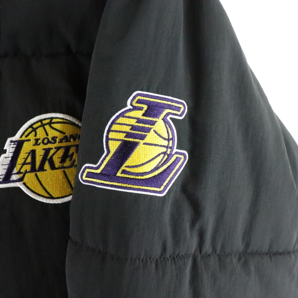 NO BRAND(ノーブランド) MONO-MART NBA LAKERS モノマート エヌビーエー レイカーズ オーバーサイズ ナイロンパディングジャケット ブラック JK1042