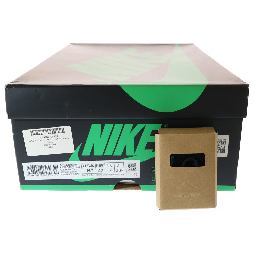 NIKE(ナイキ) AIR JORDAN 1 RETRO HIGH OG LUCKY GREEN エアジョーダン レトロ ラッキーグリーン ハイカットスニーカー グリーン/ホワイト US8.5/26.5cm DZ5485-031