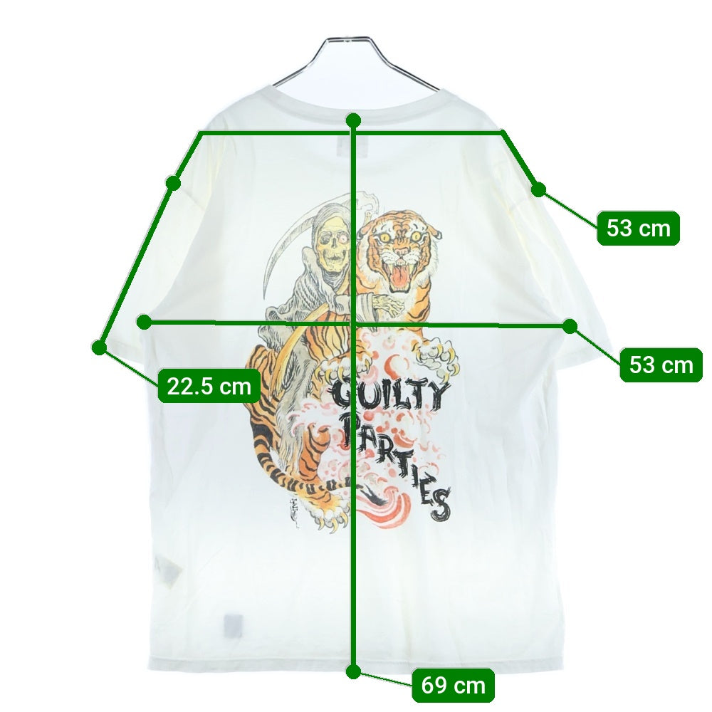 WACKO MARIA(ワコマリア) 24AW ×TIM LEHI ティム リーハイ バックロゴデザイン クルーネック カッソー 半袖Tシャツ ホワイト