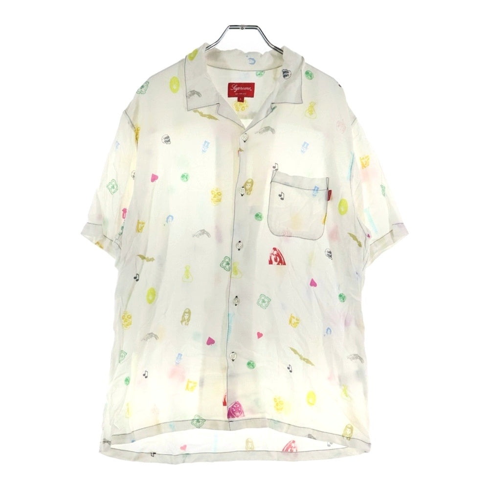 SUPREME(シュプリーム) 19SS Deep Space Rayon S/S Shirt ディープ スペース レーヨン 総柄 オープンカラー 半袖シャツ ホワイト