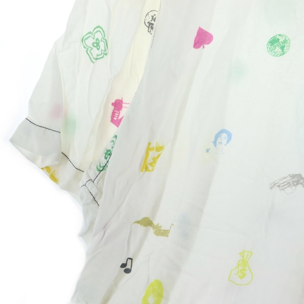 SUPREME(シュプリーム) 19SS Deep Space Rayon S/S Shirt ディープ スペース レーヨン 総柄 オープンカラー 半袖シャツ ホワイト