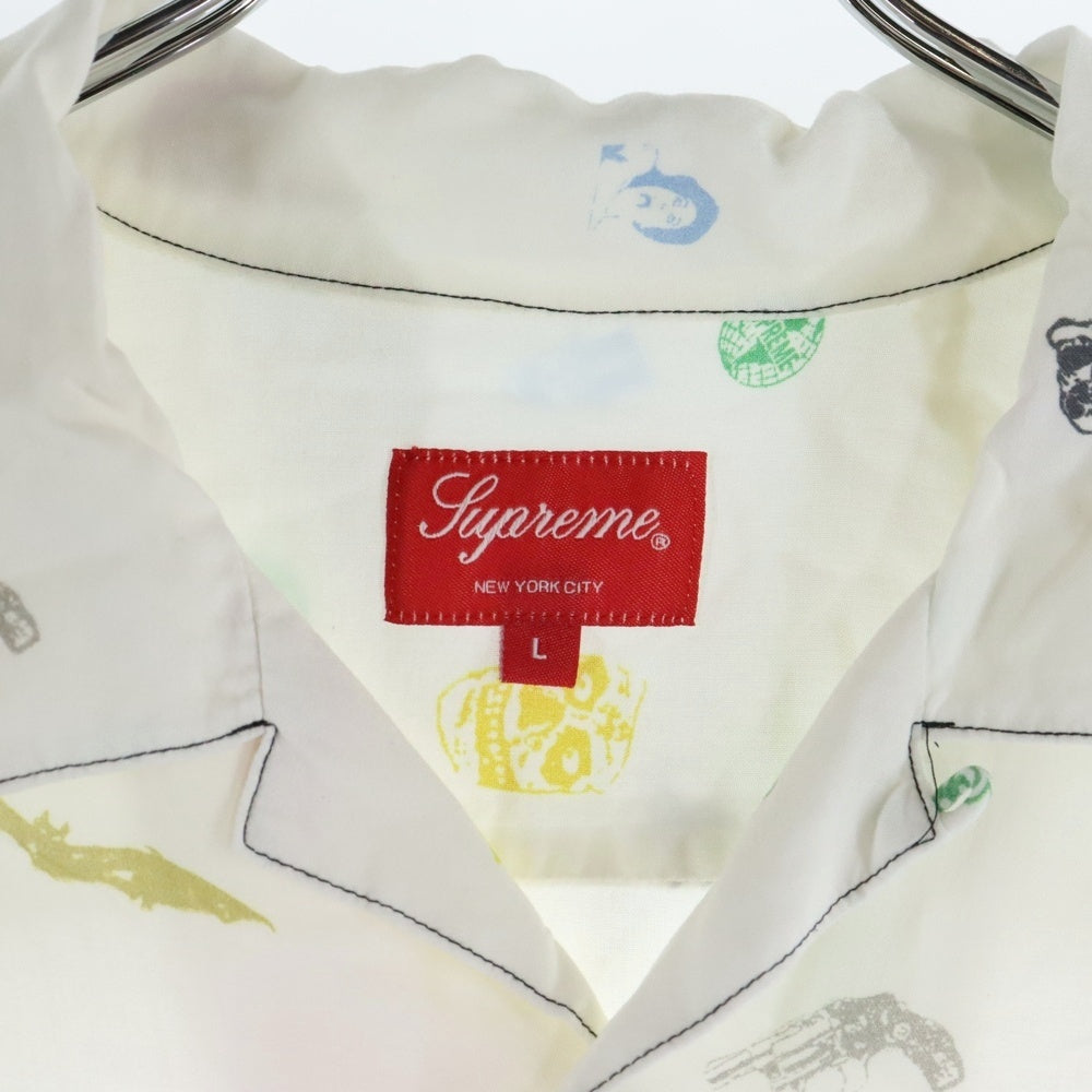 SUPREME(シュプリーム) 19SS Deep Space Rayon S/S Shirt ディープ スペース レーヨン 総柄 オープンカラー 半袖シャツ ホワイト