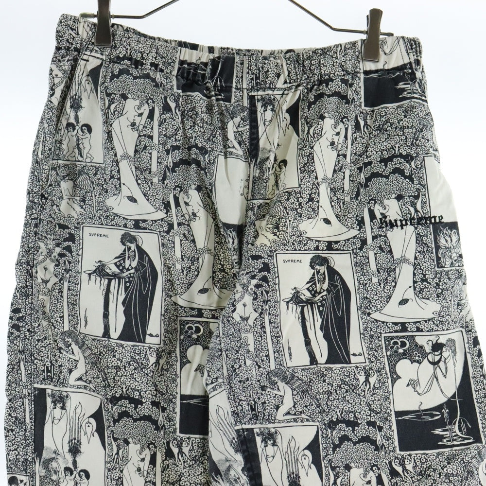 SUPREME(シュプリーム) 18AW Salome Skate Pant サロメ 総柄 ドローストリング スケート パンツ ブラック/ホワイト