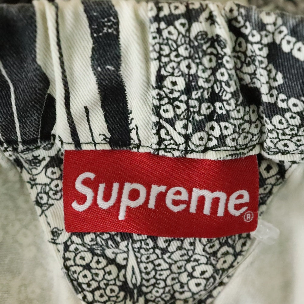 SUPREME(シュプリーム) 18AW Salome Skate Pant サロメ 総柄 ドローストリング スケート パンツ ブラック/ホワイト