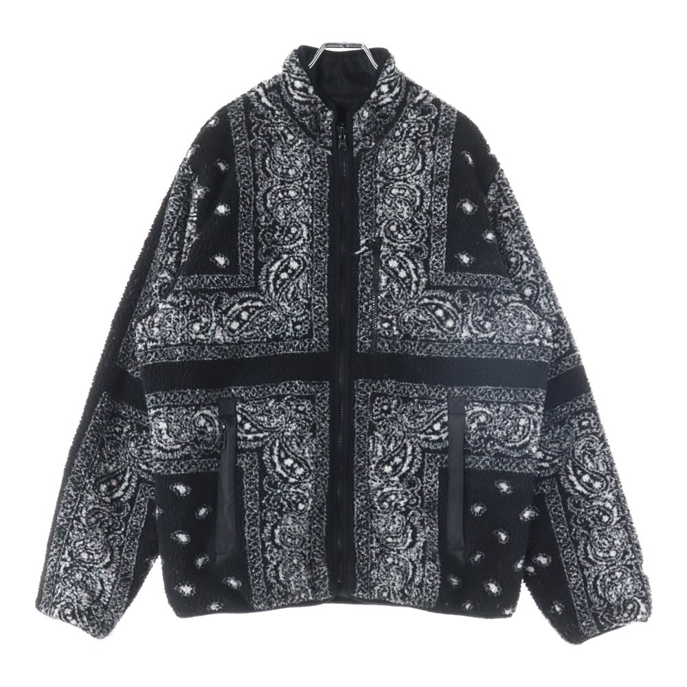 SUPREME(シュプリーム) 19AW Reversible Bandana Fleece Jacket リバーシブル バンダナ 総柄 フリース ジャケット ブラック
