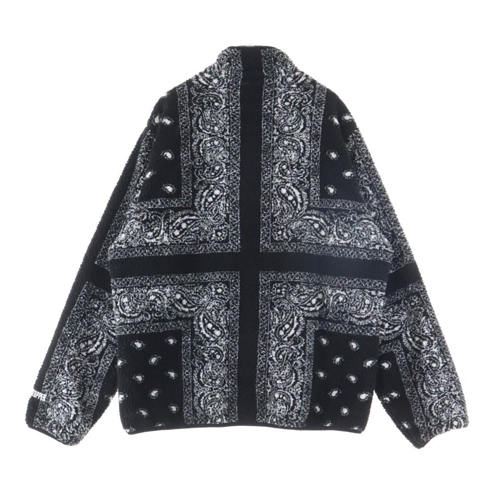 SUPREME(シュプリーム) 19AW Reversible Bandana Fleece Jacket リバーシブル バンダナ 総柄 フリース ジャケット ブラック