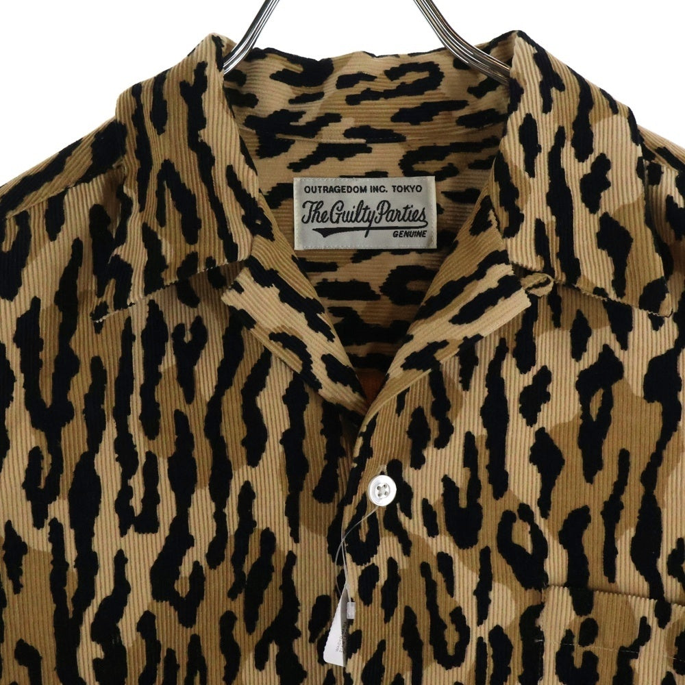 WACKO MARIA(ワコマリア) 21AW LEOPARD CORDUROY OPEN COLLAR SHIRTS レオパード コーデュロイ オープンカラーシャツ ベージュ 21FW-WMS-OC01