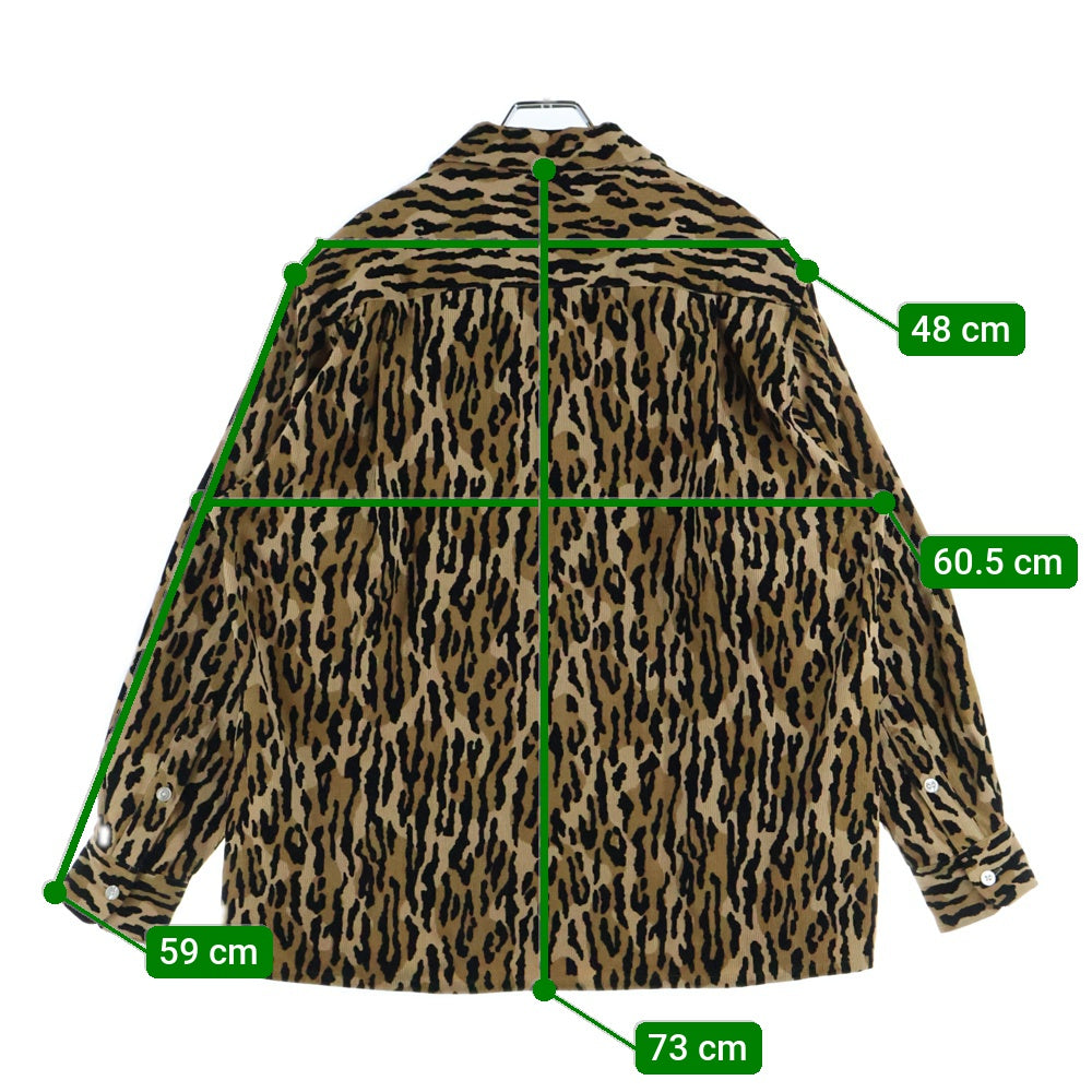 WACKO MARIA(ワコマリア) 21AW LEOPARD CORDUROY OPEN COLLAR SHIRTS レオパード コーデュロイ オープンカラーシャツ ベージュ 21FW-WMS-OC01