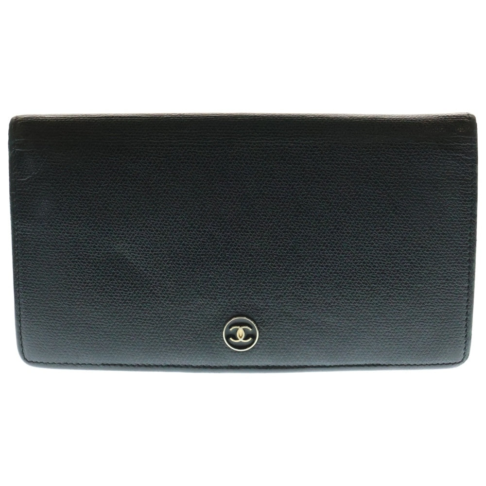CHANEL(シャネル) ココボタン レザー 2つ折り長財布 ブラック 13番台 A20904