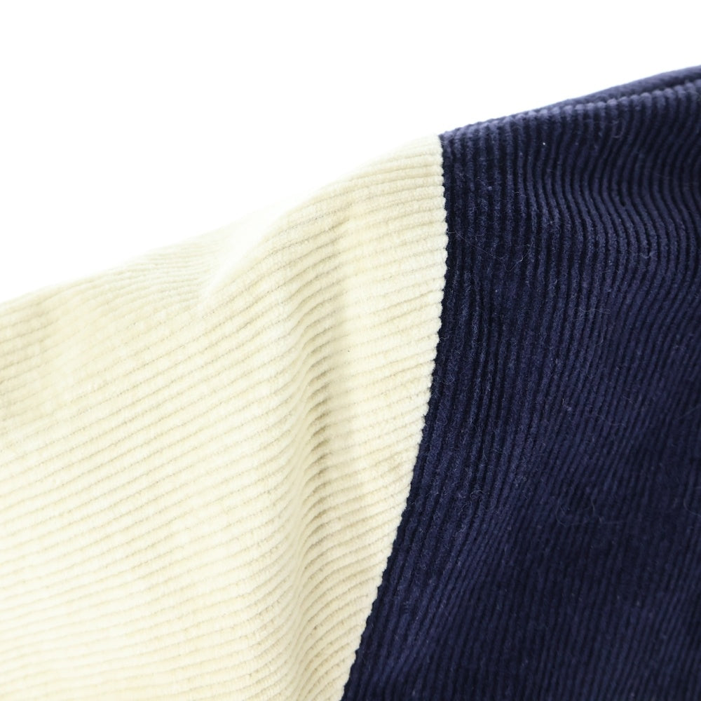 KITH(キス) Kids Varsity Jacket 両面ロゴ刺繍 コーデュロイ バーシティジャケット ネイビー キッズ KHK010060