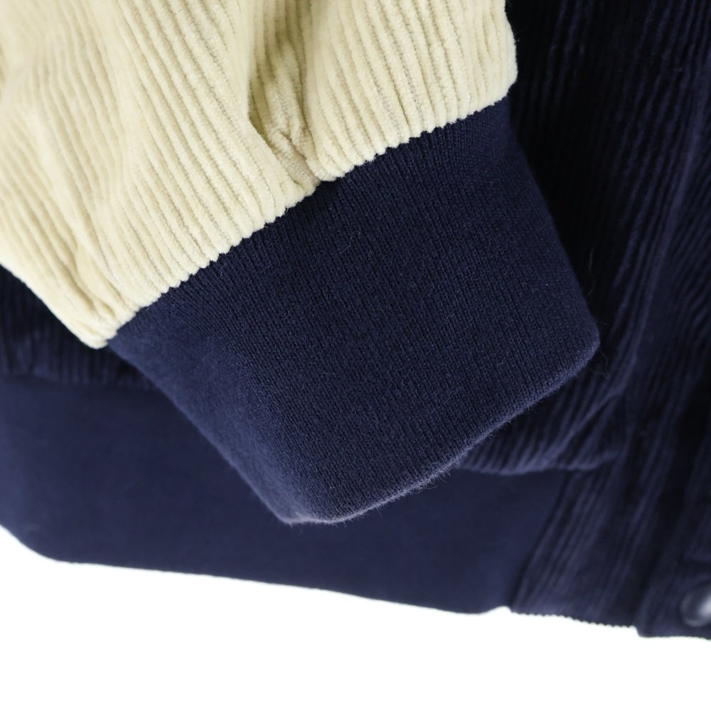 KITH(キス) Kids Varsity Jacket 両面ロゴ刺繍 コーデュロイ バーシティジャケット ネイビー キッズ KHK010060