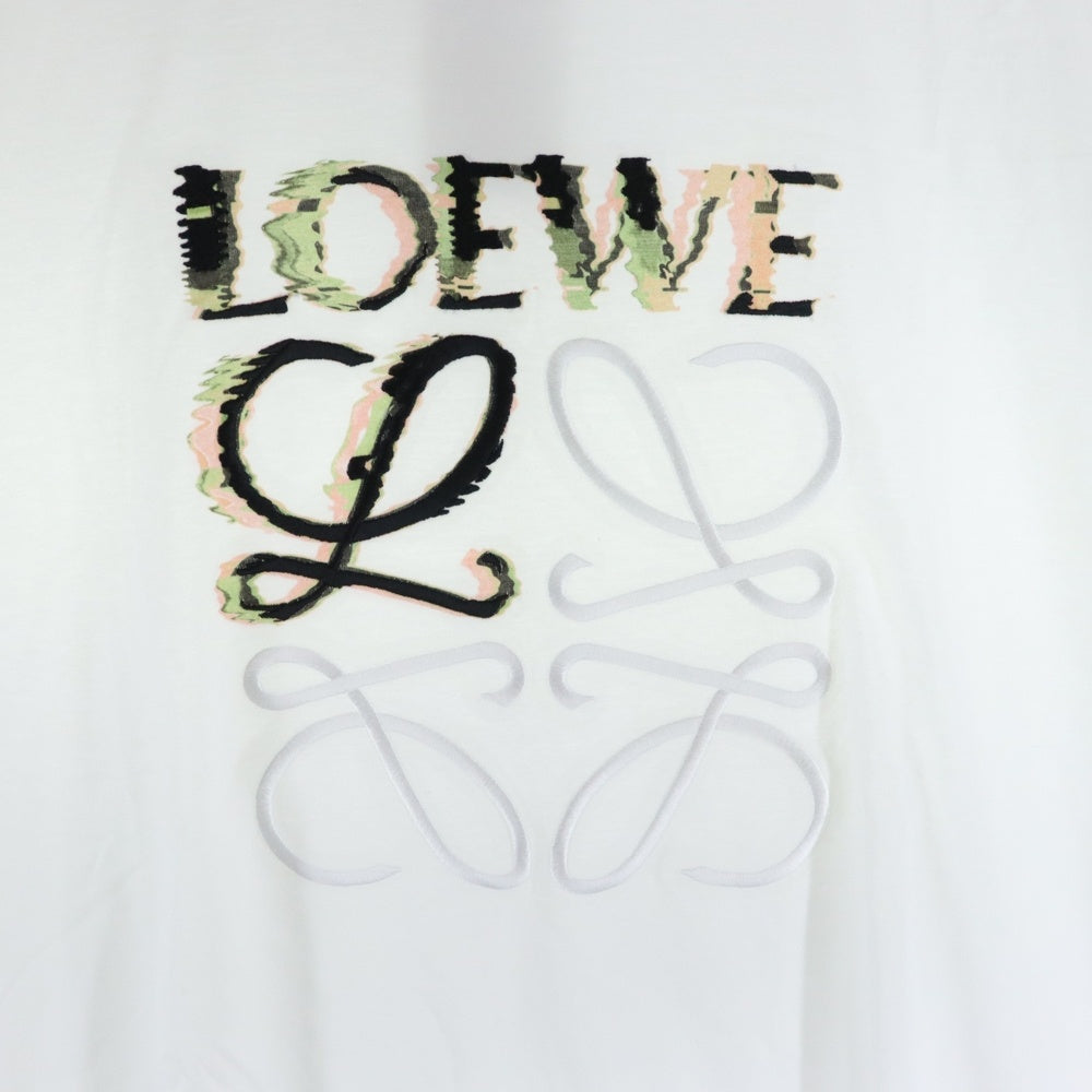 LOEWE(ロエベ) 24SS GLITCH ANAGRAM RELAXED FIT T-SHIRT グリッチアナグラム 半袖Tシャツ ホワイト H526Y22J61