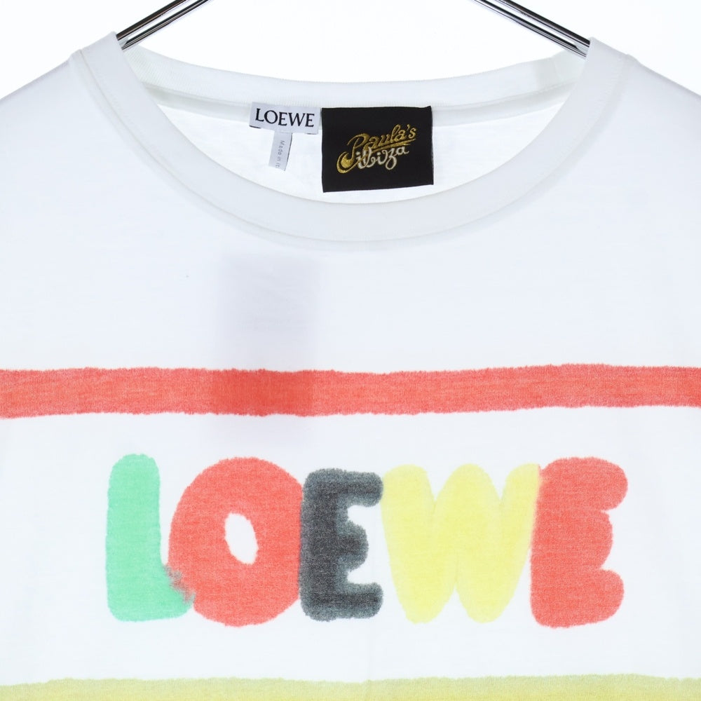 LOEWE(ロエベ) 23SS PAULA'S IBIZA ロゴプリント 半袖Tシャツ ホワイト H616Y22J12