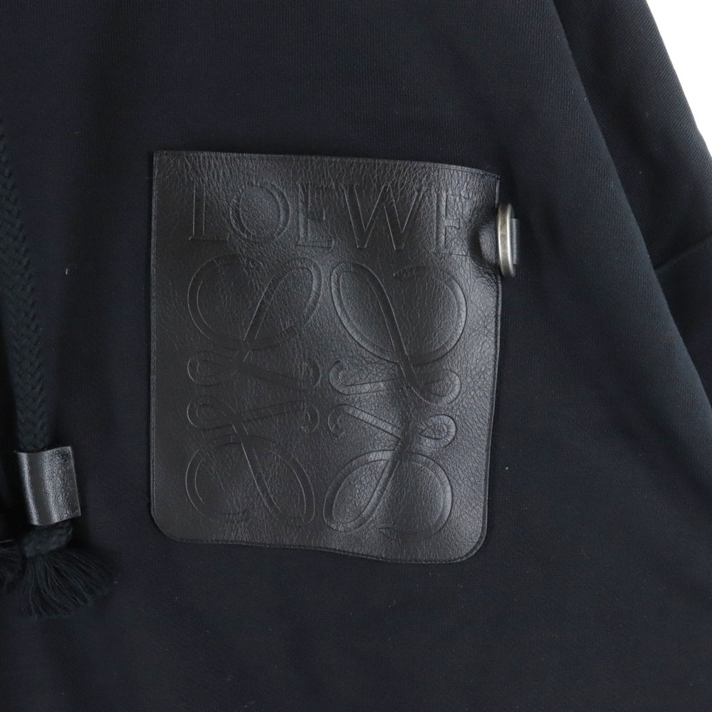 LOEWE(ロエベ) 23AW RELAX FIT ANAGRAM PATCH POCKET HOODIE リラックスフィットアナグラムパッチポケットパーカー ブラック H526Y25X30