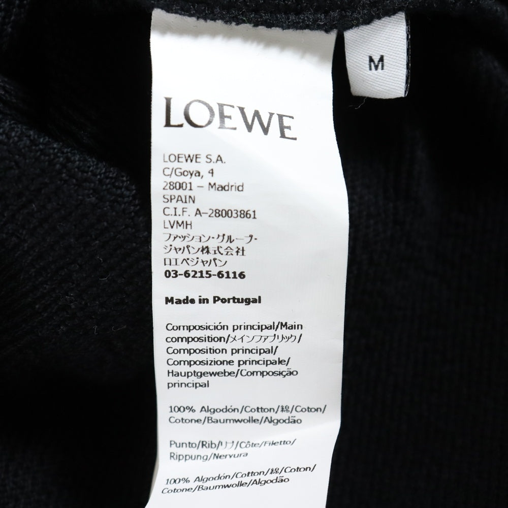 LOEWE(ロエベ) 23AW RELAX FIT ANAGRAM PATCH POCKET HOODIE リラックスフィットアナグラムパッチポケットパーカー ブラック H526Y25X30