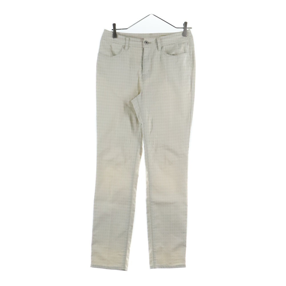NO BRAND(ノーブランド) CROCODILE (クロコダイル) チェック柄 ポリコットンストレートパンツ ベージュ 0305-61503