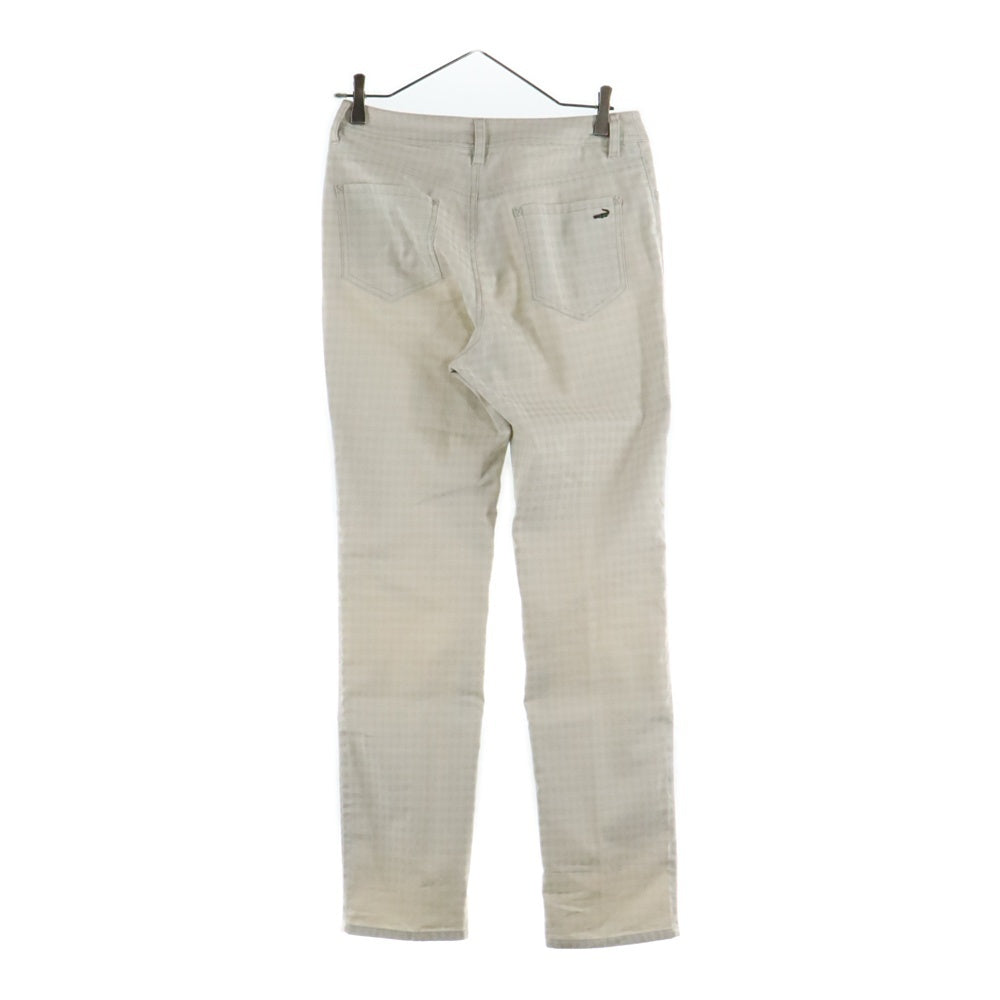 NO BRAND(ノーブランド) CROCODILE (クロコダイル) チェック柄 ポリコットンストレートパンツ ベージュ 0305-61503