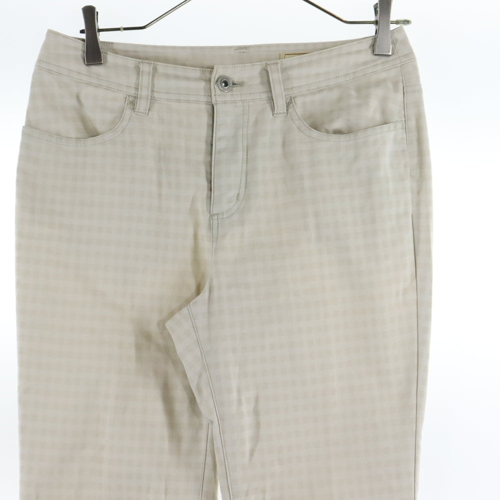 NO BRAND(ノーブランド) CROCODILE (クロコダイル) チェック柄 ポリコットンストレートパンツ ベージュ 0305-61503
