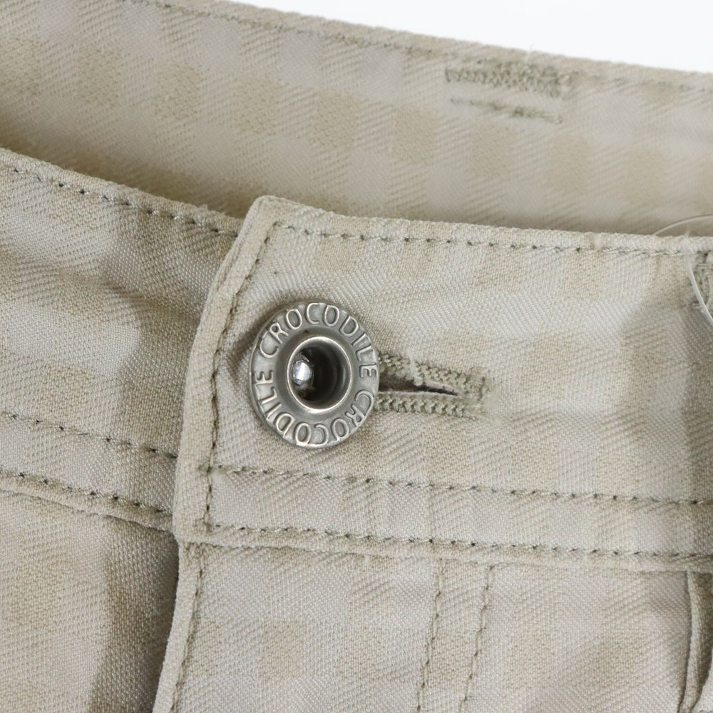NO BRAND(ノーブランド) CROCODILE (クロコダイル) チェック柄 ポリコットンストレートパンツ ベージュ 0305-61503