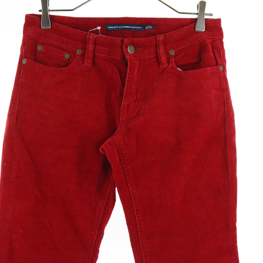RALPH LAUREN SPORT(ラルフローレン スポーツ) レザーパッチ コーデュロイ テーパードパンツ レッド 1367149SFPC