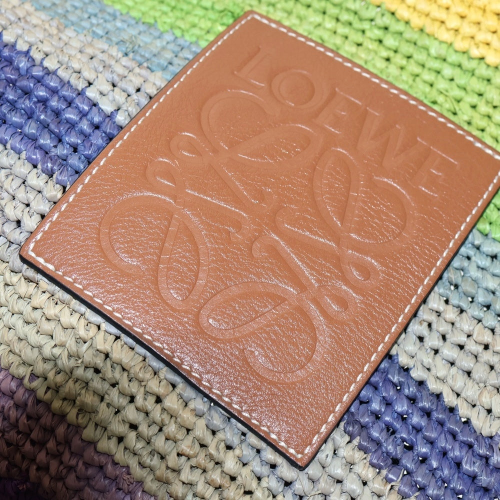 LOEWE(ロエベ) パウラズイビザ レインボー スリット ラフィア ショルダー トートバッグ マルチカラー