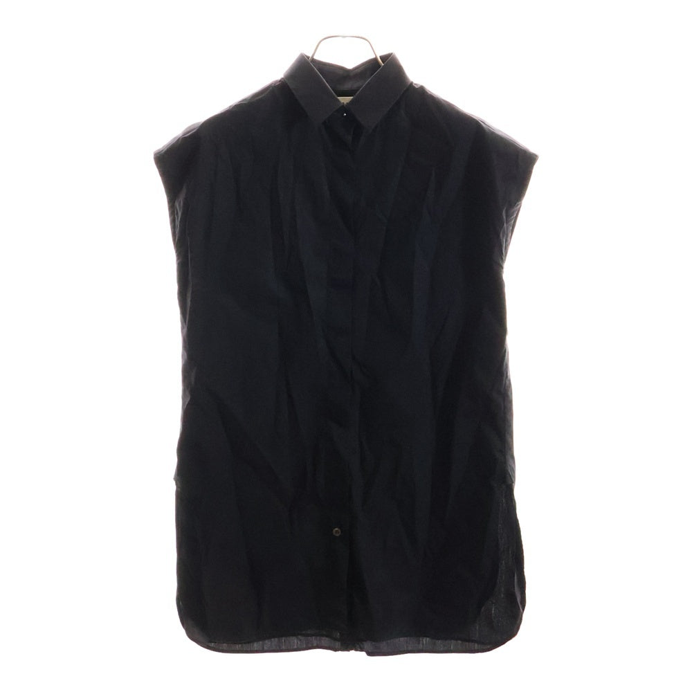 Maison Margiela 1(メゾンマルジェラ) バックジップ シルクオーガンジー ノースリーブ シャツ レディース ブラック 51DL018038403