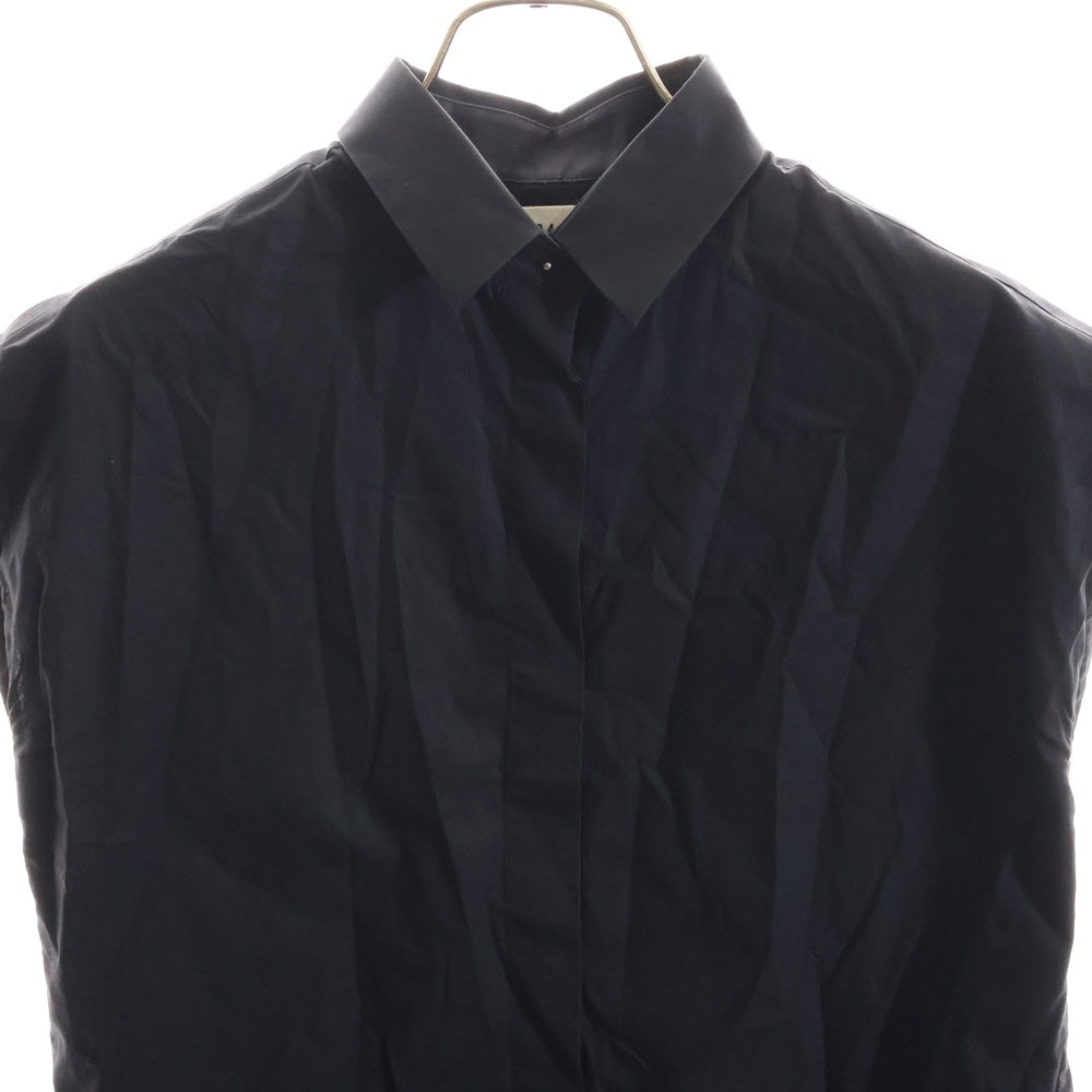 Maison Margiela 1(メゾンマルジェラ) バックジップ シルクオーガンジー ノースリーブ シャツ レディース ブラック 51DL018038403
