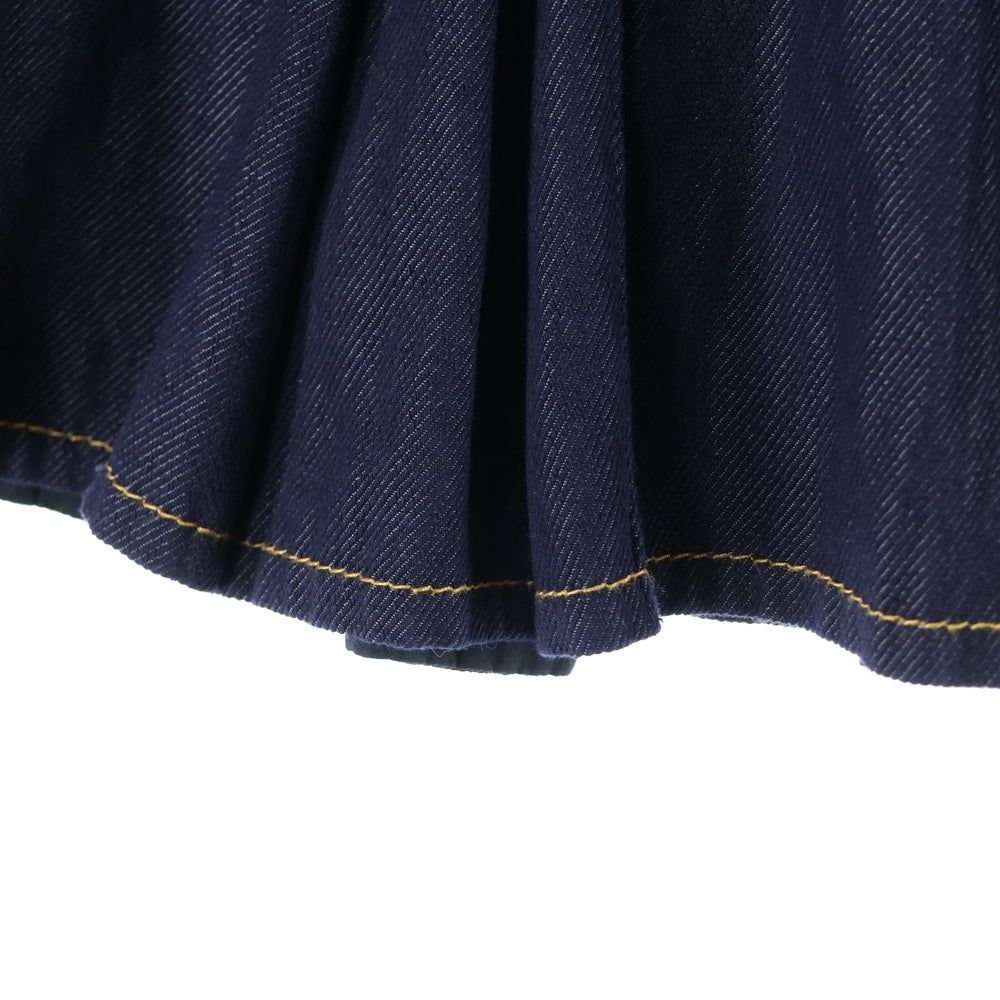 美品　ボッテガヴェネタ　紺ベロアスカート 美人百花掲載》ベロアイージーナロースカート/セットアップ対応