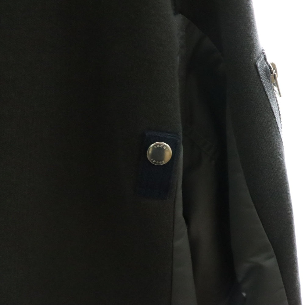 Sacai(サカイ) 23AW SPONGE SWEAT BLOUSON スポンジ スウェットブルゾン フーデッドジャケット グレー 23-03173M