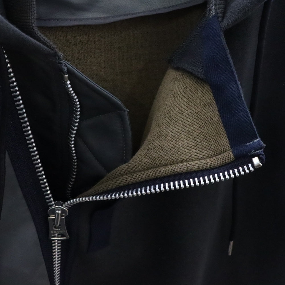 Sacai(サカイ) 23AW SPONGE SWEAT BLOUSON スポンジ スウェットブルゾン フーデッドジャケット グレー 23-03173M