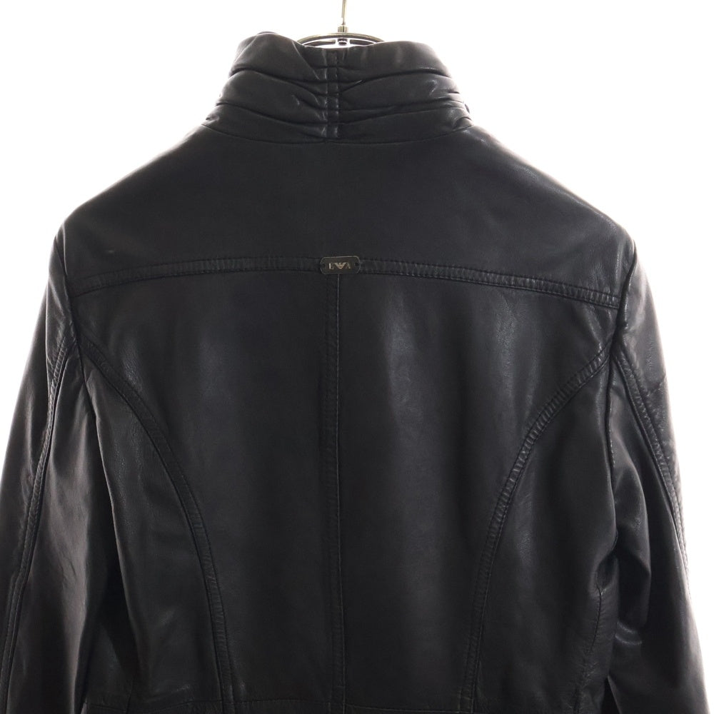 EMPORIO ARMANI(エンポリオアルマーニ) レザー ロングコート ブラック L05AU