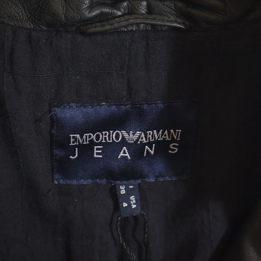 EMPORIO ARMANI(エンポリオアルマーニ) レザー ロングコート ブラック L05AU