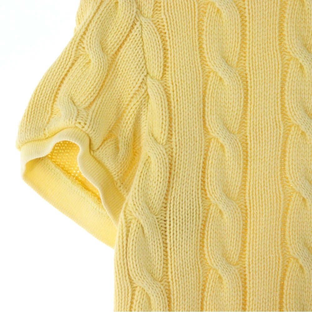 POLO RALPH LAUREN(ポロラルフローレン) ロゴエンブロイダリー ケーブルニット 半袖ポロシャツ レディース イエロー