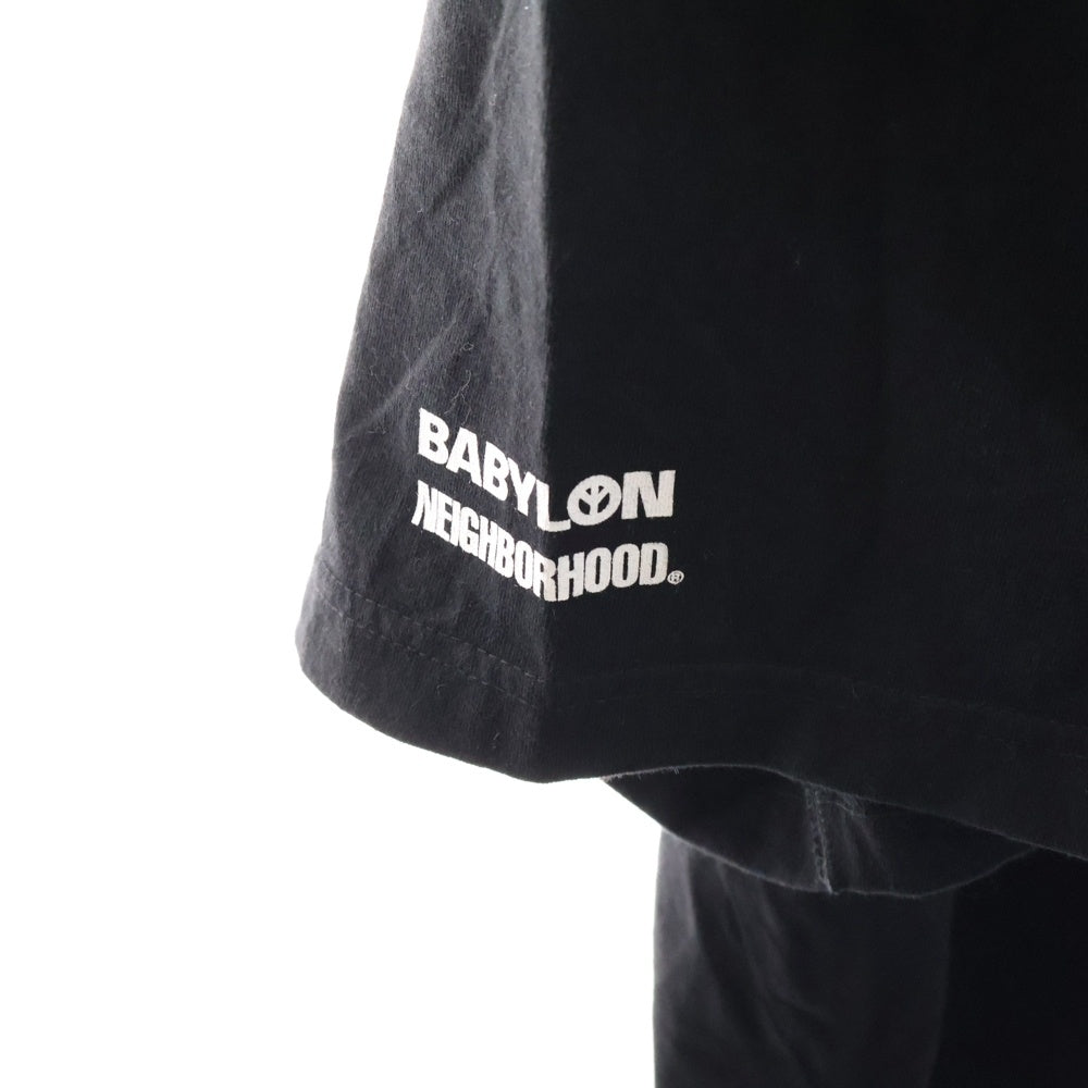 NEIGHBORHOOD(ネイバーフッド) ×BABYLON バビロン 両面プリント クルーネック半袖Tシャツ カットソー ブラック