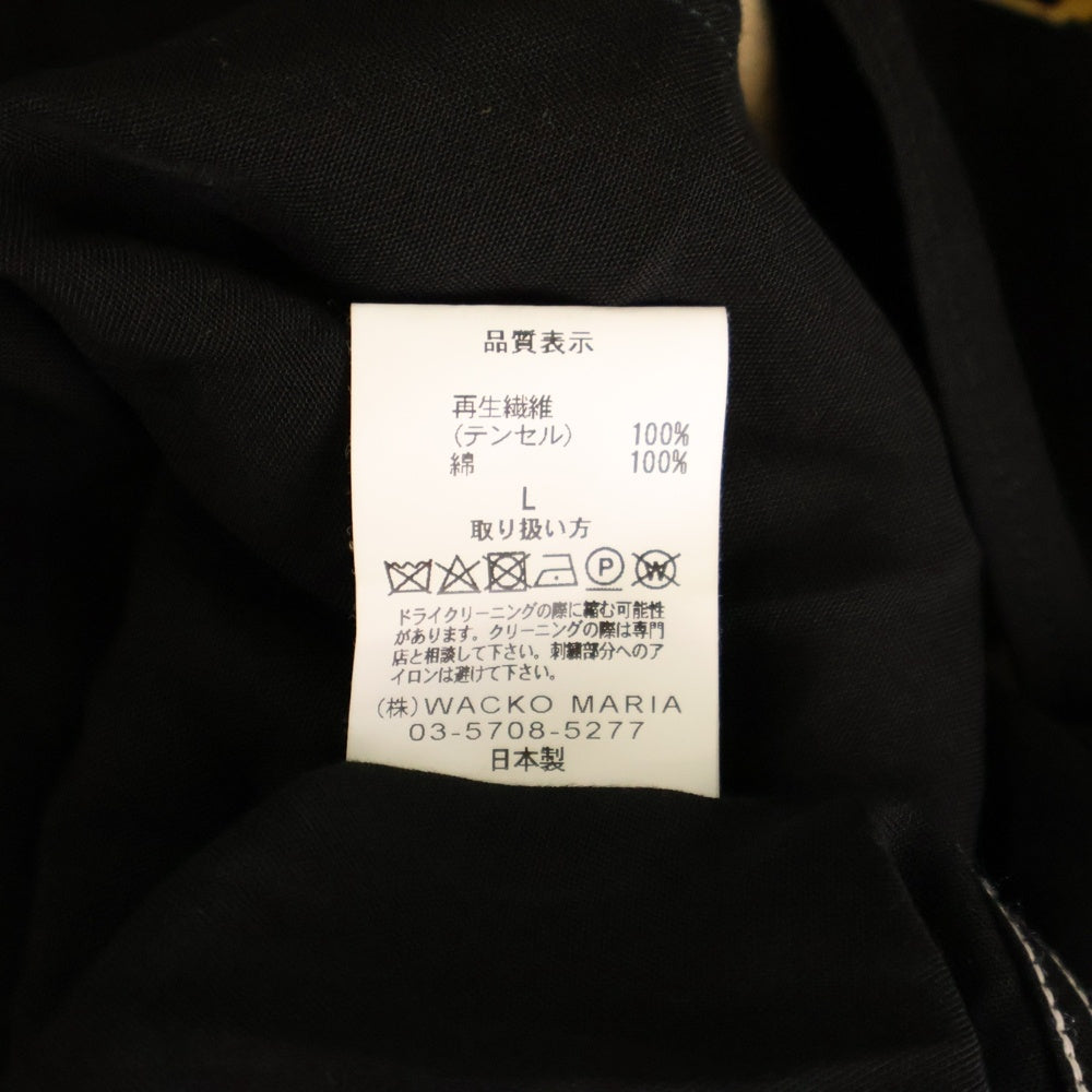 WACKO MARIA(ワコマリア) 25SS SWITCHING SHIRT S/S TYPE-4 スウィッチング オープンカラーシャツ ショートスリーブ タイプ-4 ブラック