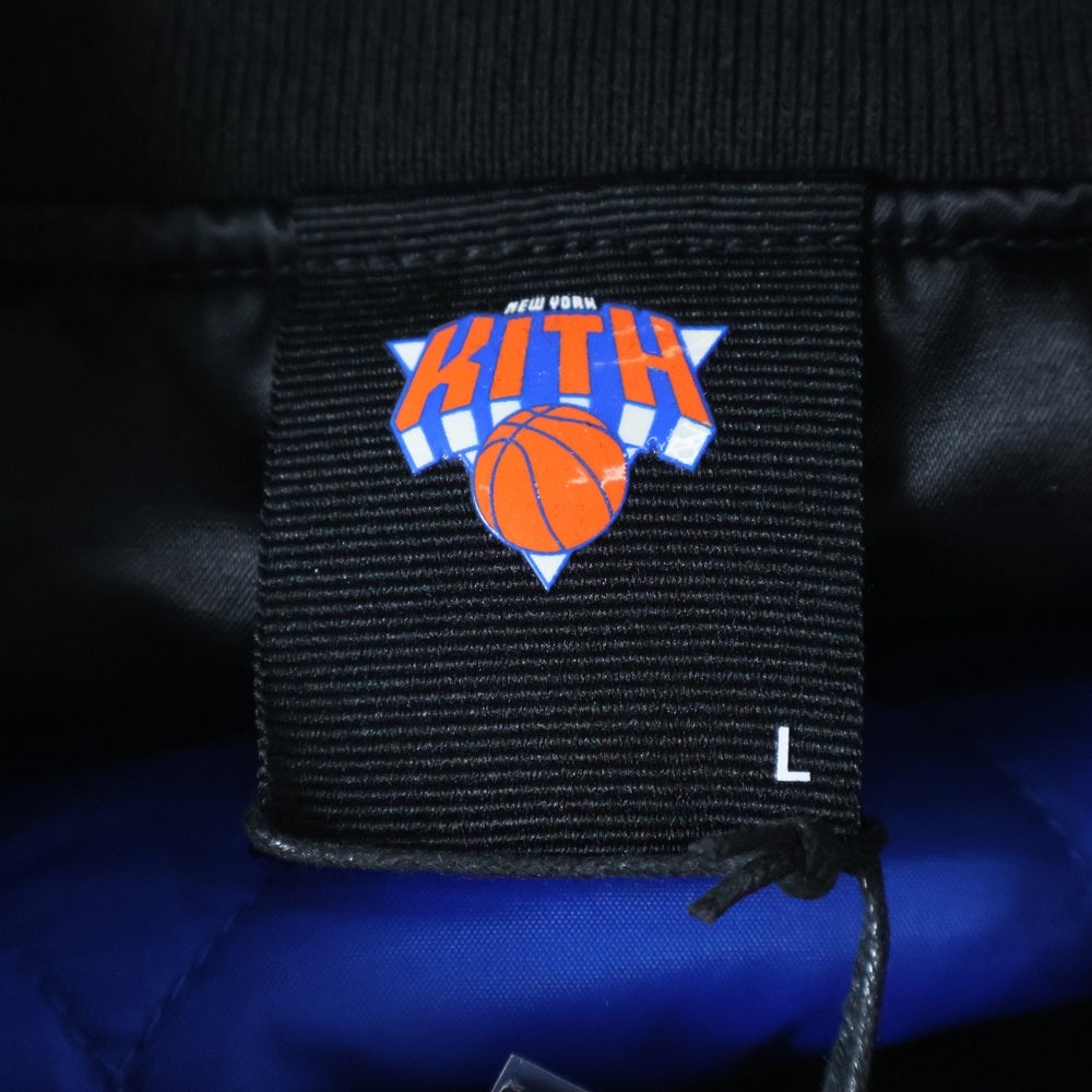 KITH(キス) New York Knicks Satin Bomber Jacket ニューヨークニックス サテン ボンバージャケット ブラック KHM010202